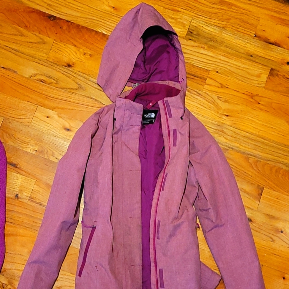 North Face pink heather jacket 3 in 1